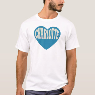 T-shirt Charlotte NC Retro Heart Design - Police Vintage