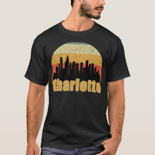 T-shirt Charlotte NC Skyline Silhouette Sunset I Love Char