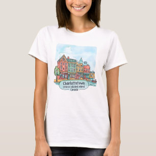T-shirt Charlottetown Île-du-Prince-Édouard Canada Aquarel