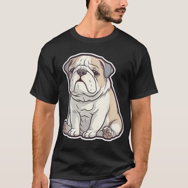 T-shirt Charmant Bouledogue Anglais : Un Compagnon Fidèle (Devant)