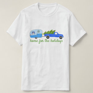 T-shirt Charmant Camper de Noël Remorque Vintage RV Xmas