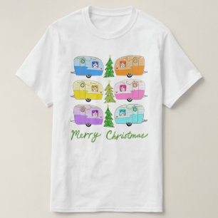 T-shirt Charmant Camper de Noël Remorque Vintage RV Xmas