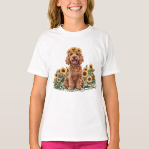 T-shirt Charmant chien Goldendoodle portant une couronne d