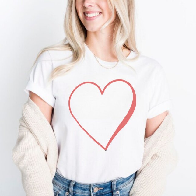 T-shirt Charmante Tee de Coeur Rouge pour la Saint-Valenti (Créateur téléchargé)