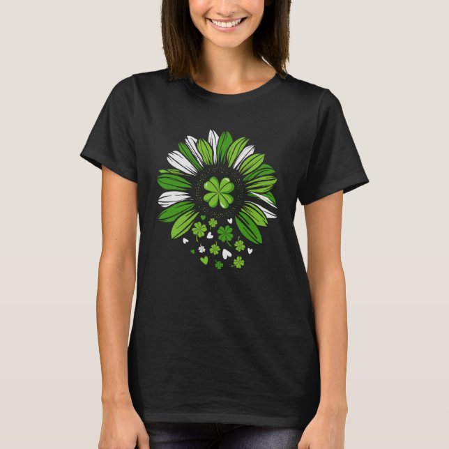 T-shirt Charme chanceux en Fleur C Sunflower St Patrick s  (Devant)