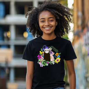 T-Shirt Charme Chocolat Sable Ferret Floral Vert