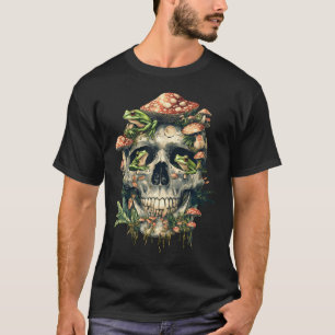 T-shirt Charme Cottagecore Grenouille Champignon Crâne