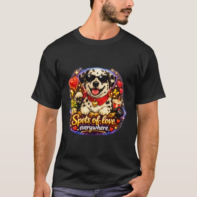 T-shirt Charme dalmate – “Des taches d'amour partout.”  (Devant)