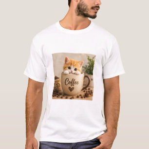 T-shirt Charme de chaton dans une tasse de café
