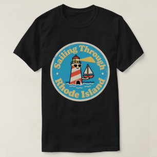 T-shirt Charme de l'Ocean State_ Phare de Rhode Island Vin