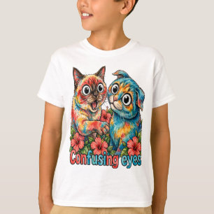 T-shirt Charme de Siamois et Chartreux, amateur de chat mi