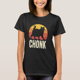 T-shirt Charme de silhouette de chat grassouillet au couch