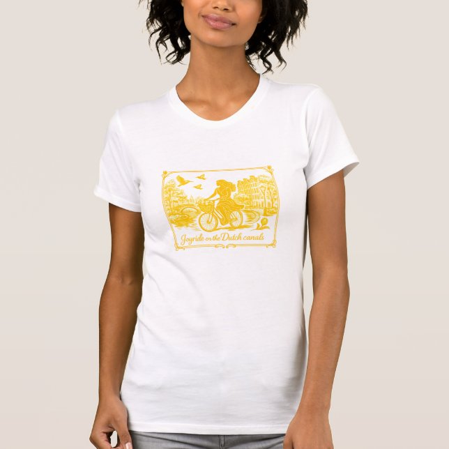 T-shirt Charme des ponts arqués d'Amsterdam en or (Devant)