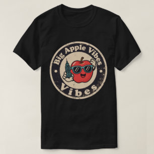 T-shirt Charme Urbain_ Style Vintage Pomme de New York