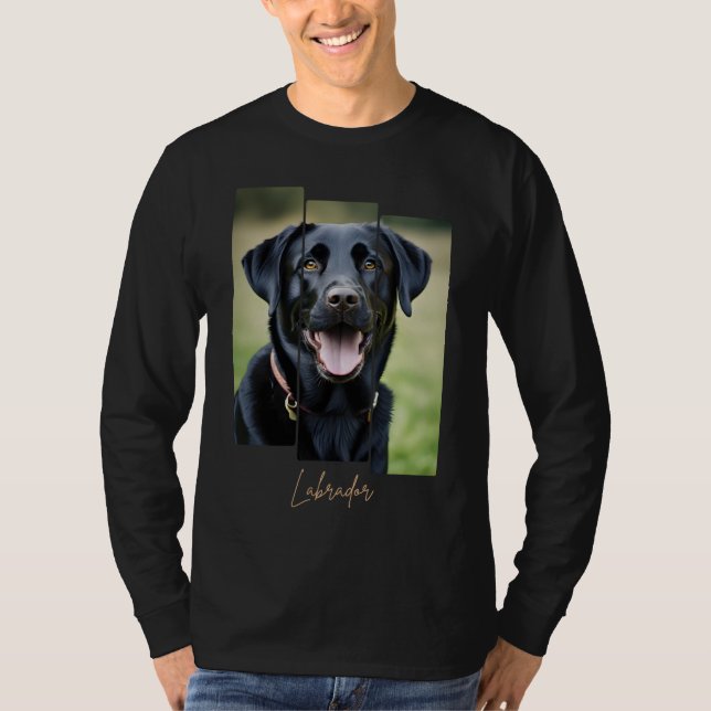 T-shirt Charming Labrador Retriever Portrait - Triptych Ar (Devant)