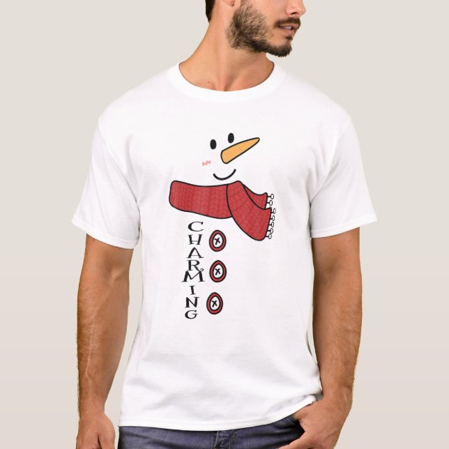 T-shirt Charming Snowman Costume Famille Matching Funny Ch (Devant)