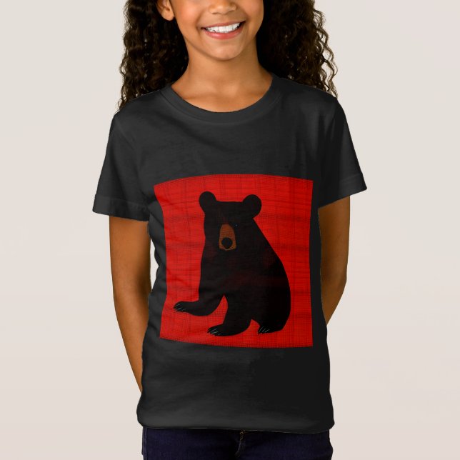 T-Shirt Charming Story Book Black Bear Cub (Devant)