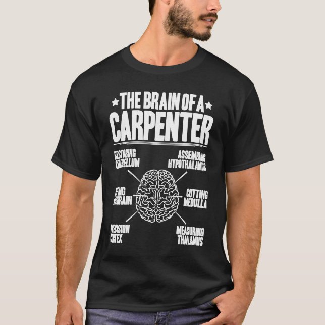 T-shirt Charpentier à cerveau typique (Devant)