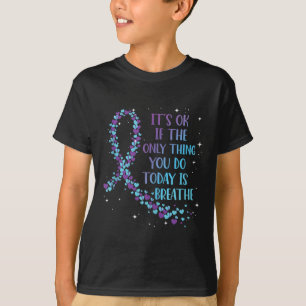 T-shirt Charte de prévention du suicide violet et sarcelle