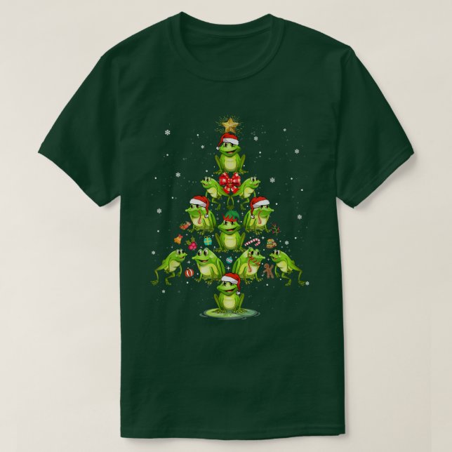 T-shirt Charte grenouille Arbre de Noël Décor Cadeau Arbre (Design devant)