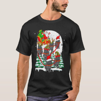 T-shirt Chartreux à Noël Renne Traîneau de Santa Chats Pro