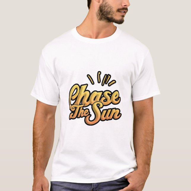 T-shirt Chase The Sun - Rétro minimal Aventure été Tee (Devant)