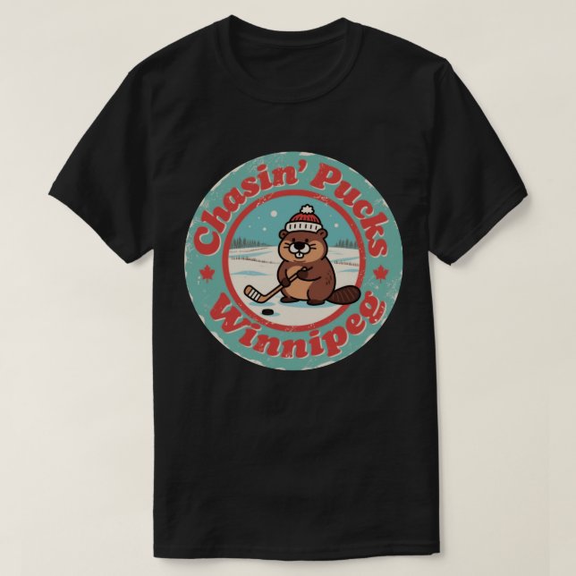 T-shirt Chasin' Pucks à Winnipeg Art (Design devant)