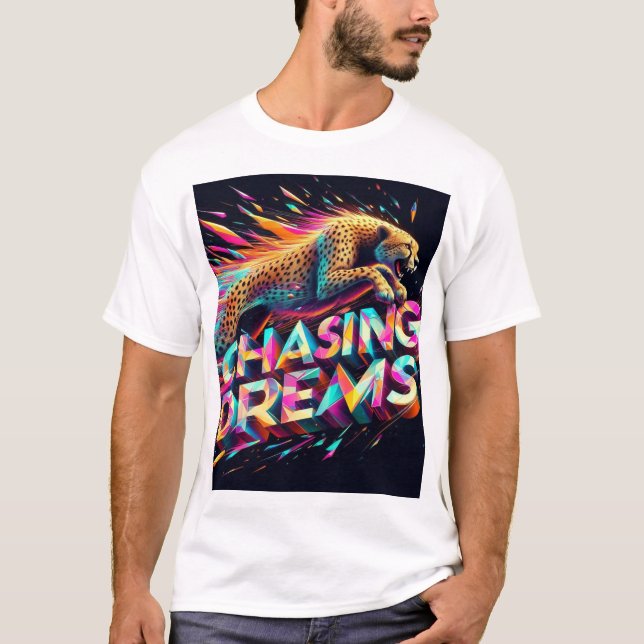 T-shirt Chasing Dreams - Vibrant Cheetah dans le prison de (Devant)