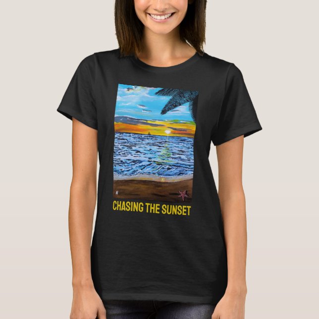 T-shirt Chasing the Sunset Peinture d'Alfred Fox (Devant)