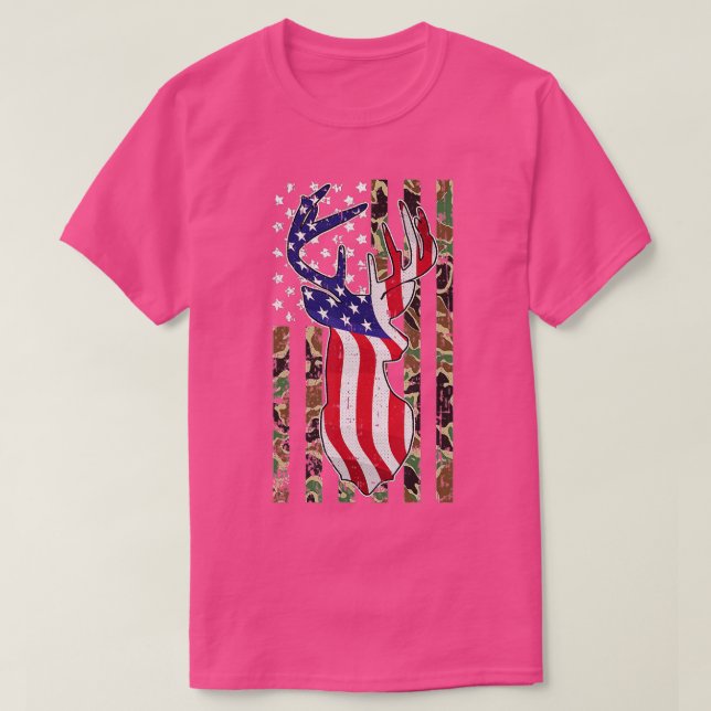 T-shirt Chasse 4 juillet Drapeau Américain Camo Patrio (Design devant)