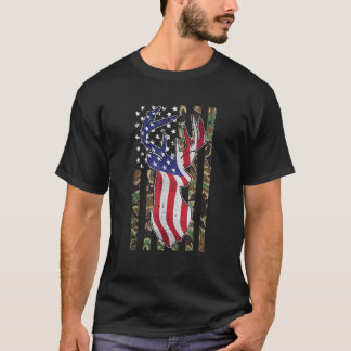 T-shirt Chasse 4 juillet Drapeau Américain Camo Patrio