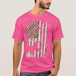 T-shirt Chasse À La Bow Chasse Au Cerf Camo Drapeau Améric