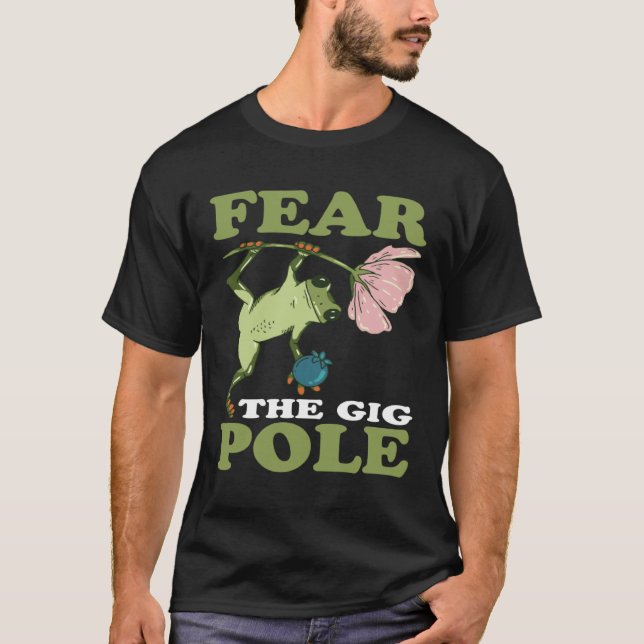 T-shirt Chasse à la grenouille Peur du poteau géant de cap (Devant)