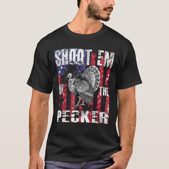 T-shirt Chasse À La Turc Pour Homme À La Chemise Tirer Sur (Devant)