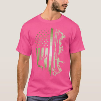 T-shirt Chasse à l'arc patriotique Drapeau américain Arc d