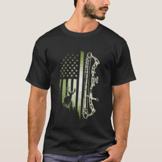 T-shirt Chasse à l'arc patriotique Drapeau USA Arc Tir à l