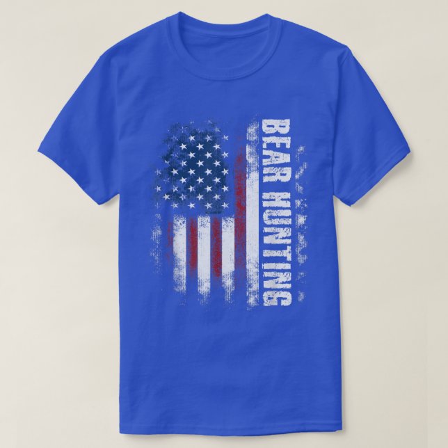 T-shirt Chasse à l'ours Drapeau américain Chasseur d'ours (Design devant)