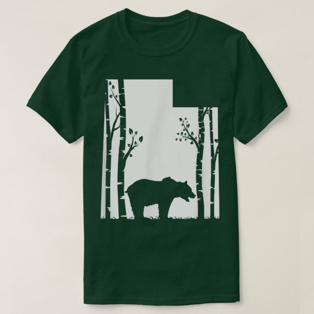 T-shirt Chasse à l'ours grizzli Brown - Utah map Hunter (Design devant)