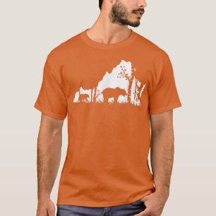 T-shirt Chasse à l'ours grizzli Brown - Virginia map Hunte