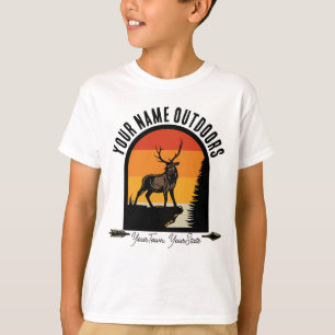 T-shirt Chasse AJOUTER LE NOM À L'Extérieur Deer Elk Wilde