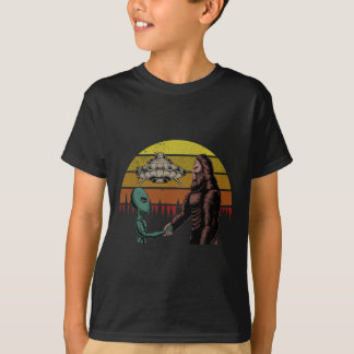 T-shirt Chasse Alien Et Bigfoot Sasquatch