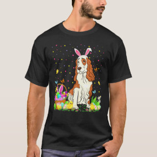 T-shirt Chasse amusante aux oeufs de Pâques Cocker Chien E