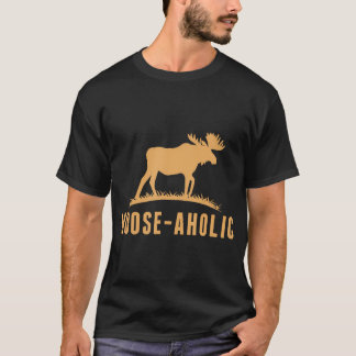 T-shirt Chasse amusante Graphique Moose-Aholic Femmes Homm
