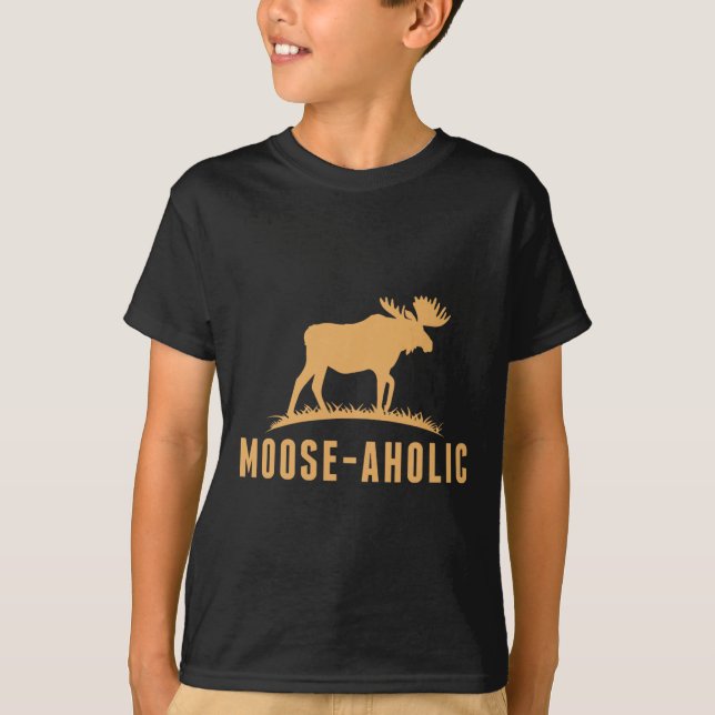 T-shirt Chasse amusante Graphique Moose-aholic Femmes Homm (Devant)