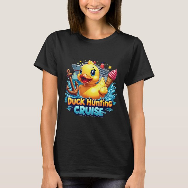 T-shirt Chasse au canard Chasseur de croisière en caoutcho (Devant)