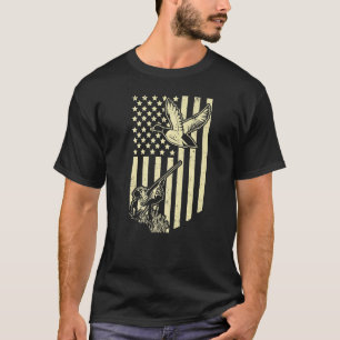 T-shirt Chasse au canard Drapeau américain Chasse au canar