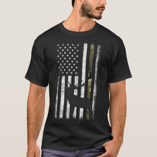 T-shirt Chasse au cerf blanc Chasseur Elk Buck Camo Amériq