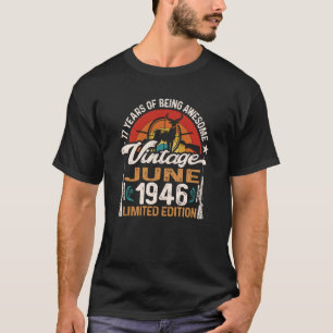 T-shirt Chasse au cerf de 77 ans Né juin 1946 77t