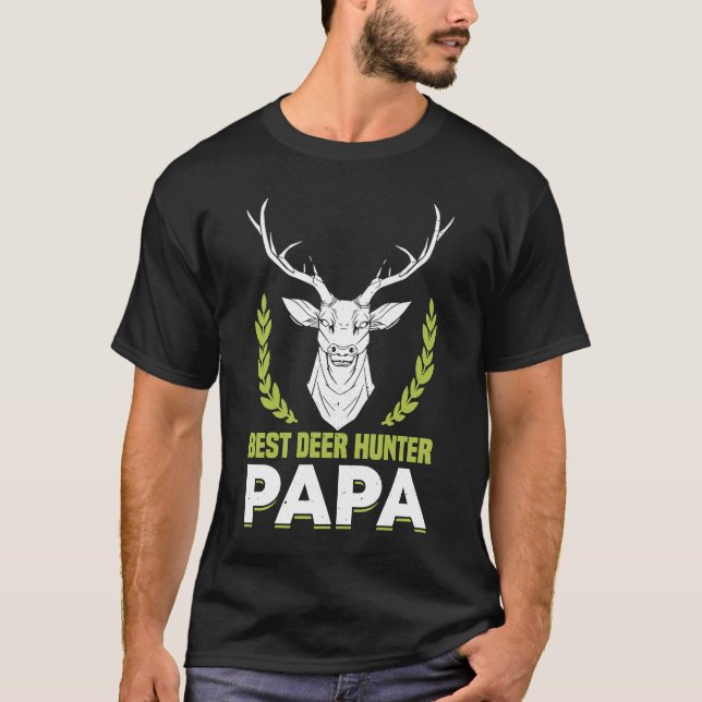 T-shirt Chasse au cerf saison de chasse Père Huntsman Papa (Devant)