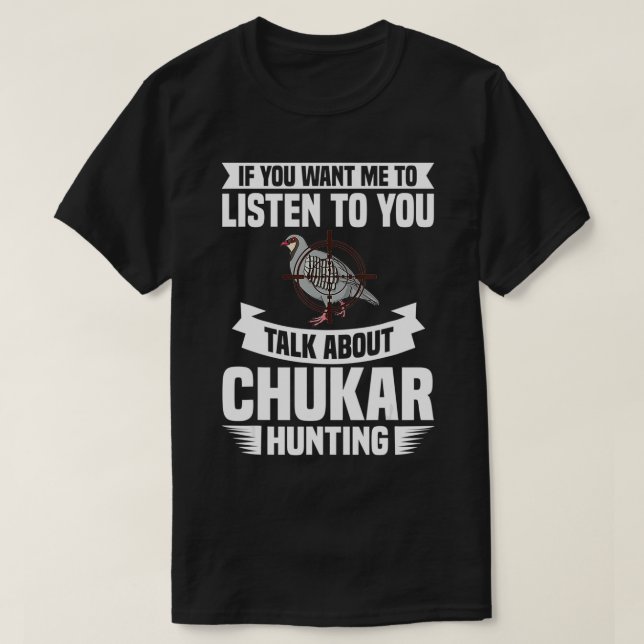 T-shirt Chasse au chukar Chasse aux oiseaux Saison2 (Design devant)